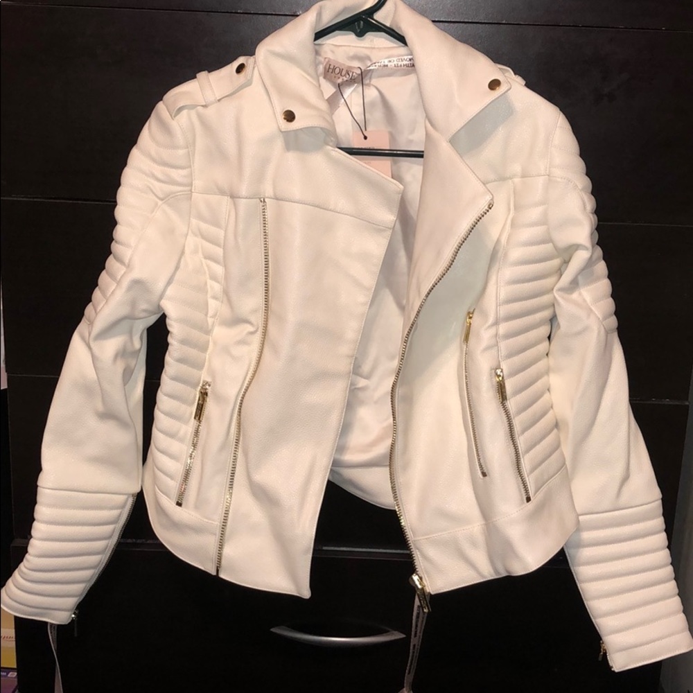 House of CB white biker jacket